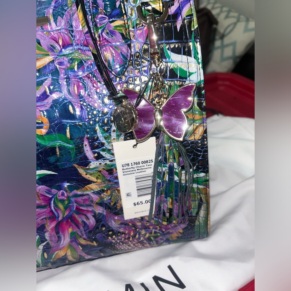 Colorful Women's Handbag with Purple Accents - Picture 2 of 12